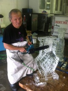 Expert Making an Ice Sculpture